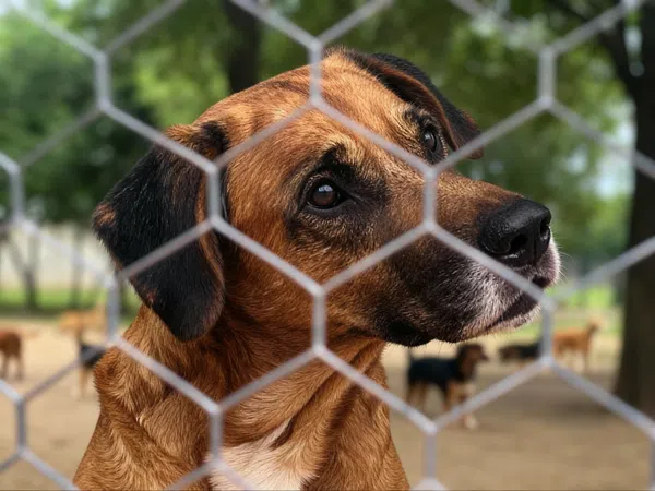 Cão caramelo resgatado